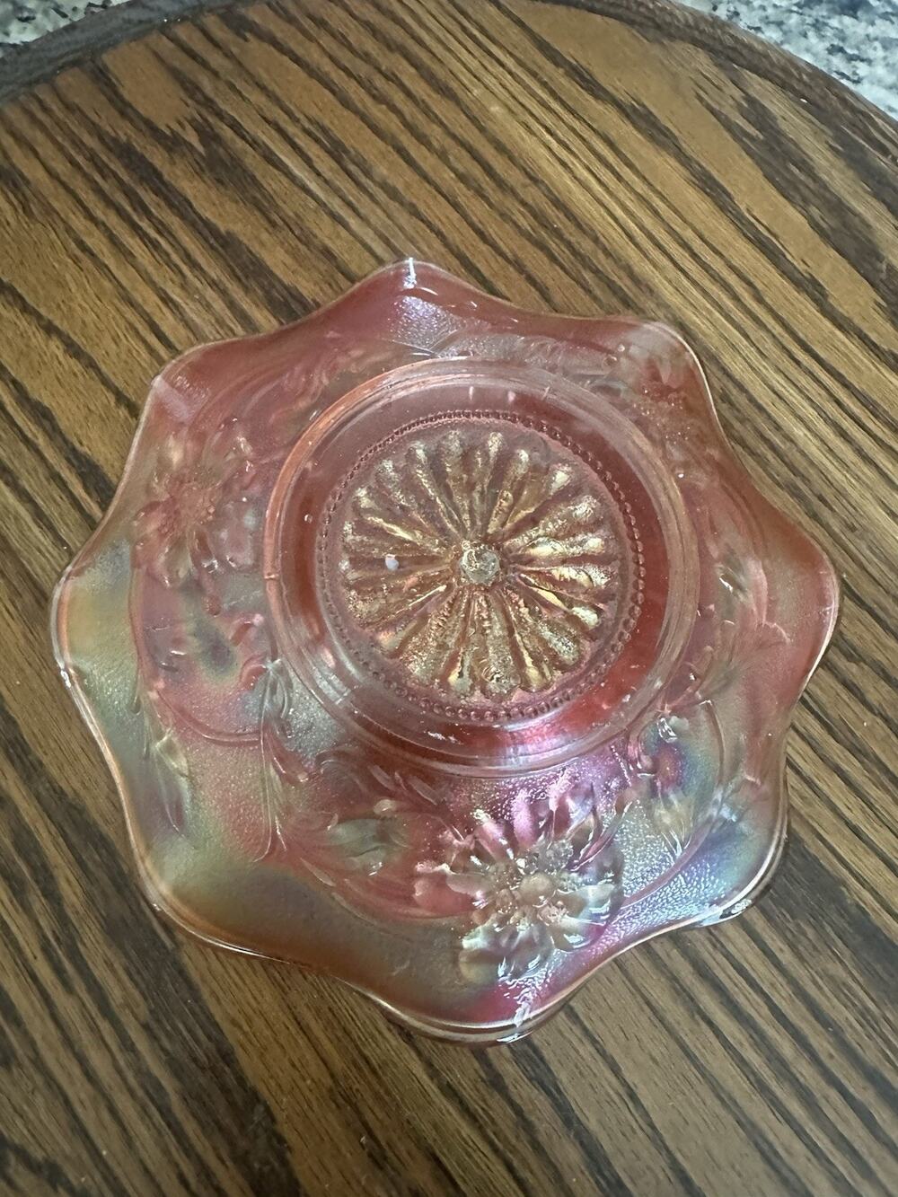 Northwood Carnival Glass Flowers Bowl